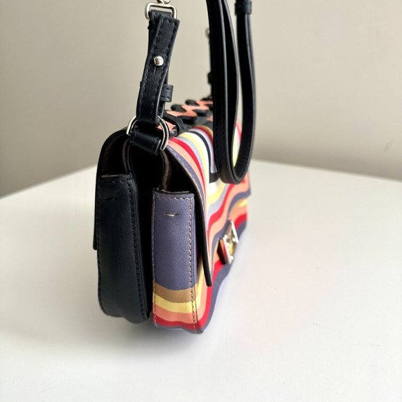 FENDI Leather Wave Shoulder Crossbody Bag in Rainbow Multicolor - Picture 4 of 11